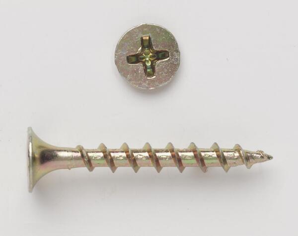 1DSYZJ #6 X 1 BUGLE HEAD PHILLIP COARSE THREAD DRYWALL SCREW YELLOW ZINC